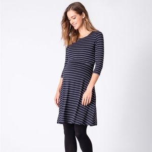 Navy Stripped Maternity and Nursing Dress